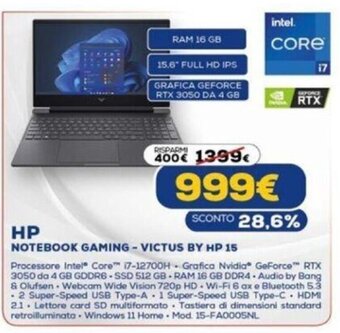 Euronics HP Notebook Gaming - Victus by HP 15 offerta