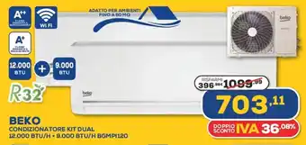 Euronics Beko Condiozionatore Kit Dual 12.000 BTU/H + 9.000 BTU/H BGMP|120 offerta