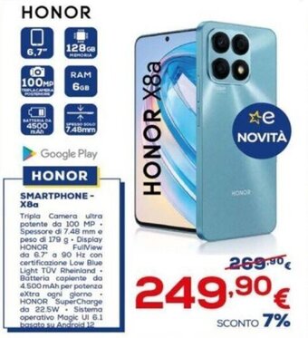 Euronics Honor Smartphone X8A offerta