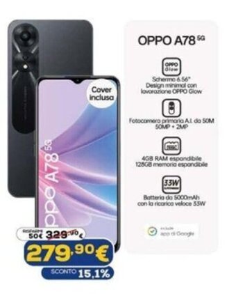 Euronics Oppo A78 5g offerta