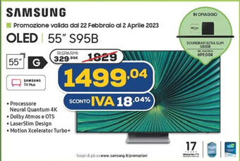 Euronics Samsung OLED 55'' S95B offerta