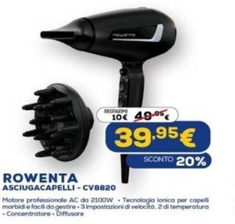 Euronics Rowenta Asciugacapelli - CV8820 offerta