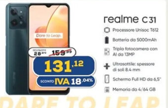 Euronics realme c31 offerta