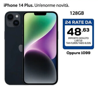 Euronics iPhone 14 Plus 128GB offerta