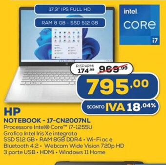 Euronics HP Notebook 17 CN2007NL offerta