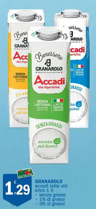 Crai Granarolo Accadi latte uht 1 lt offerta