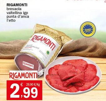 Rigamonti bresaola valtellina igp punta d'anca l'etto