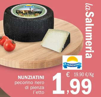 Nunziatini pecorino nero di pienza l'etto