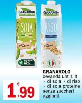 Granarolo bevanda uht 1 lt di soia/di riso