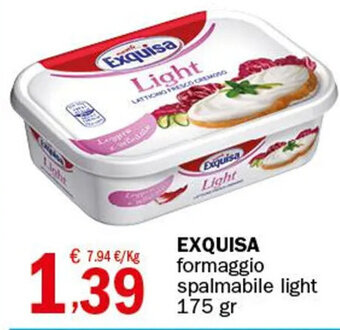 Exquisa formaggio spalmabile light 175 gr
