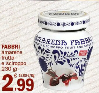Fabbri amarene frutto e sciroppo 230 gr
