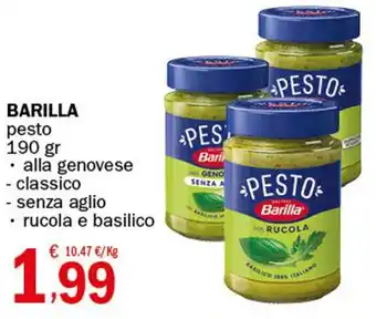 Barilla pesto alla genovese/classico/senza aglio 190 gr