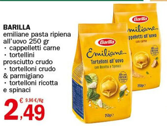 Crai Barilla emiliane pasta ripiena all'uovo 250 gr offerta