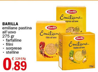 Crai Barilla emiliane pastina all'uovo 275 gr offerta