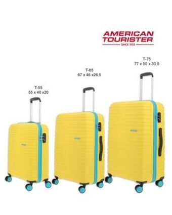 American tourister - trolley 4 ruote in abs con combinazione tsa