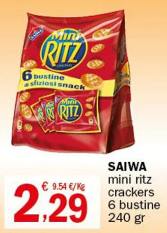 Saiwa mini ritz crackers 6 bustine 240 gr
