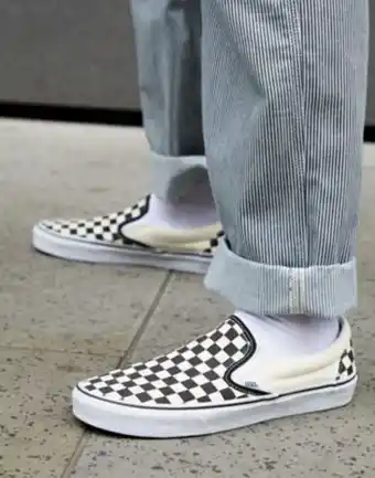 Vans - scarpe di tela senza lacci nere a scacchi