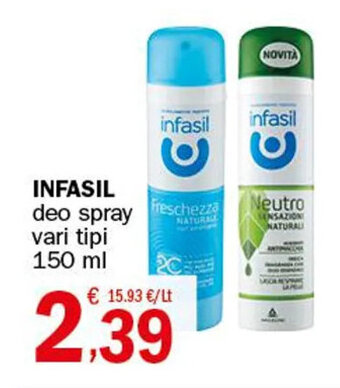 Crai Infasil deo spray vari tipi 150 ml offerta