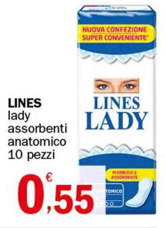 Lines lady assorbenti anatomico 10 pezzi