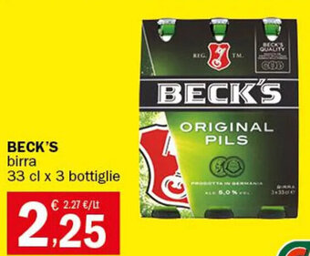 Beck's birra 33 cl x 3 bottiglie