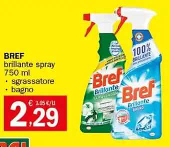 Bref brillante spray sgrassatore/bagno 750 ml