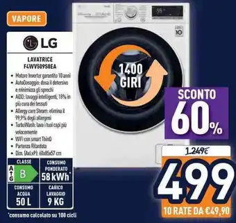 Unieuro LG Lavatrice F4WV509S0EA offerta