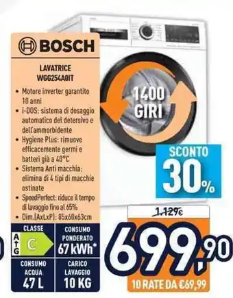 Unieuro Bosch Lavatrice WGG254A0IT offerta
