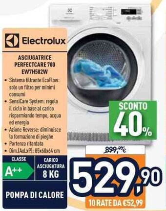 Unieuro Electrolux Asciugatrice Perfectcare 700 EW7H582W offerta