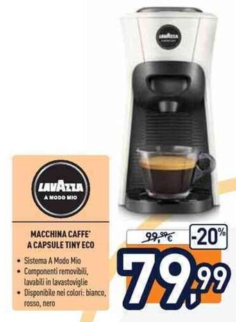 Unieuro Lavazza Macchina Caffè A Capsule TINY Eco offerta