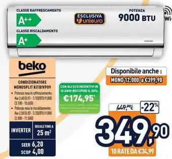 Unieuro Beko Condiozionatore Monosplit KitBIVP09 offerta