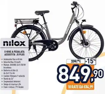 Unieuro nilox E Bike A Padalata Assistita j5 Plus offerta