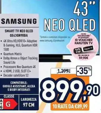 Unieuro Samsung Smart TV Neo QLED QE43QN90BA offerta
