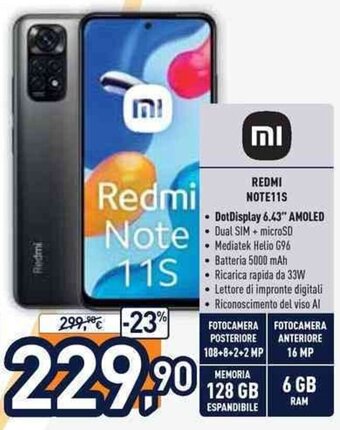 Unieuro mi Redmi Note11S offerta
