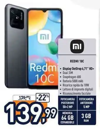 Unieuro mi Redmi 10C offerta
