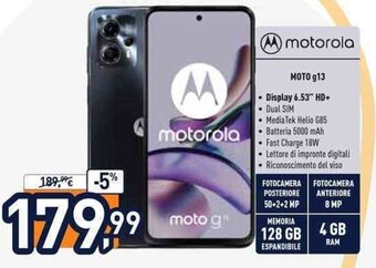 Unieuro motorola Moto g13 offerta