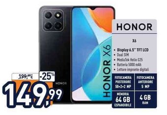 Unieuro Honor X6 offerta