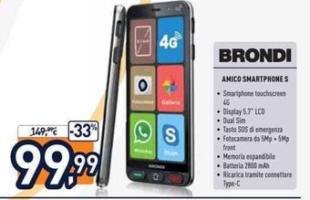 Unieuro Brondi Amico Smartphone S offerta