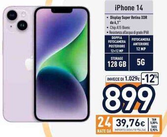 Unieuro iPhone 14 offerta