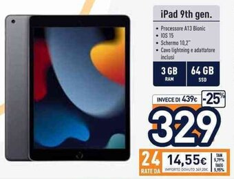 Unieuro iPad 9th gen. offerta