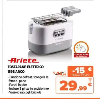 Ariete Tostapane Elettrico 159Bianco