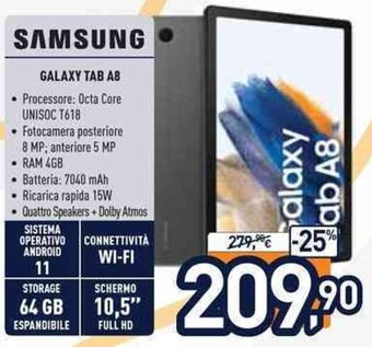 Unieuro Samsung Galaxy Tab A8 offerta
