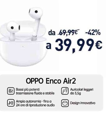 Unieuro oppo Enco Air2 offerta