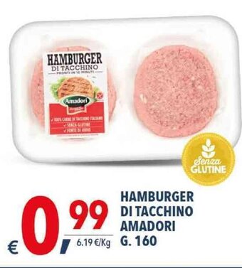 A&O Hamburger Di Tacchino Amadori G 160 offerta