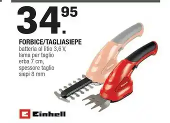 Brico OK Einhell GC-CG 3.6 LI Cesoia Per Erba Cordless 7 Cm Beige, Rosso Ioni Di Litio 3,6 V offerta