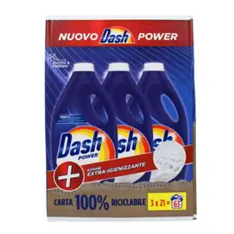 Dash power detersivo liquido bucato lavatrice extra igienizzante 21 lavaggi x 3 pezzi