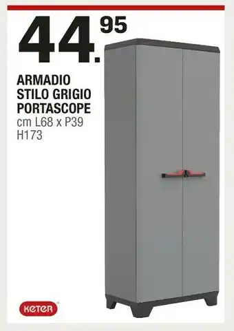 Keter Armadio Stilo Grigio Portascope