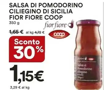 Coop Coop - Salsa Di Pomodorino Ciliegino Di Sicilia 350 G(ml) offerta