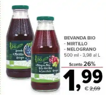 Todis Bevanda Bio Mirtillo/Melograno 500 ml offerta