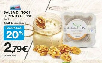 Coop Il pesto di prà Salsa Di Noci offerta