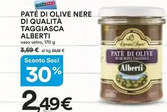 Coop Alberti Patè Di Olive Nere Di Qualità Taggiasca In Olio Extravergine Di Oliva 170 G(ml) offerta